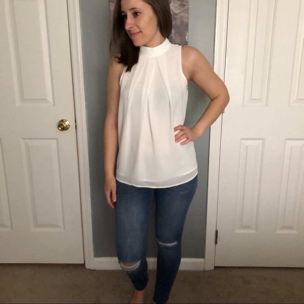 NWT flowy white tank